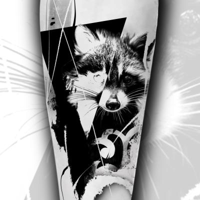 Raccoon Waschbär Wannado Tattoo Design Clemens Ravensburg Weingarten