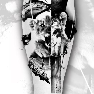 Baby Löwe Tattoo Design Abstrakt Realistisch Clemens Tätowierer Ravensburg