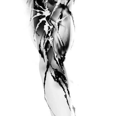 Abstrates Wannado Tattoo, high contrast, Dark Tribal, Tätowierer Ravensburg Clemens