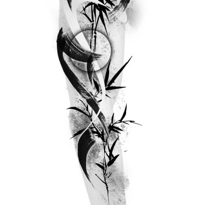 Wannado Tattoo, Tattoo Design, Abstrakt, Brush, Bambus, Flow, Tätowierer Ravensburg Clemens